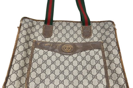 ▼GUCCI  GGスプリーム  シェリーライン トートバッグ 破れ大 お買取りいたしました！