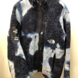 ◆Supreme シュプリーム ノースフェイス ブリーチドデニムプリントフリースジャケット メンズ Lサイズ 青系 NA52100I 中古　お買取価格をお教えします！