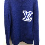 ◆Louis Vuitton/ルイヴィトン/ニット/インタルシアクルーネック/LVロゴ刺繍/セーター/青色/Mサイズ　お買取りいたしました！ブランド衣類もお買取り歓迎です！